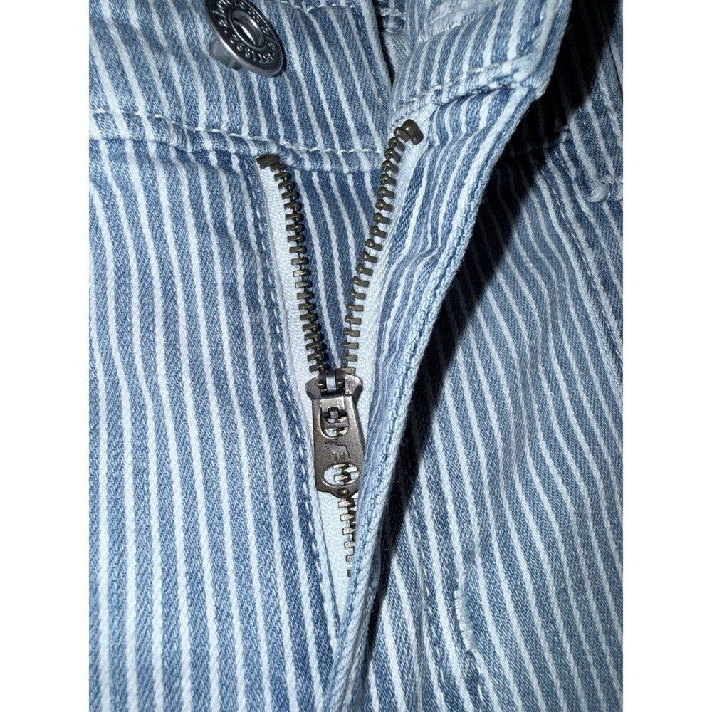 Abercrombie Kids High Rise Wide Leg Striped Jeans Blue White Size 13/14 Regular - Picture 9 of 12